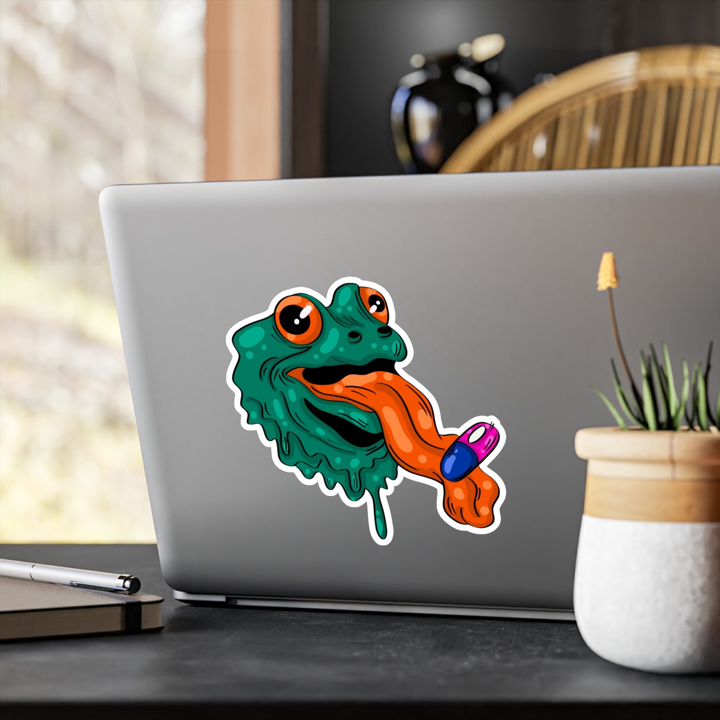 Trippy Frog Pill Sticker