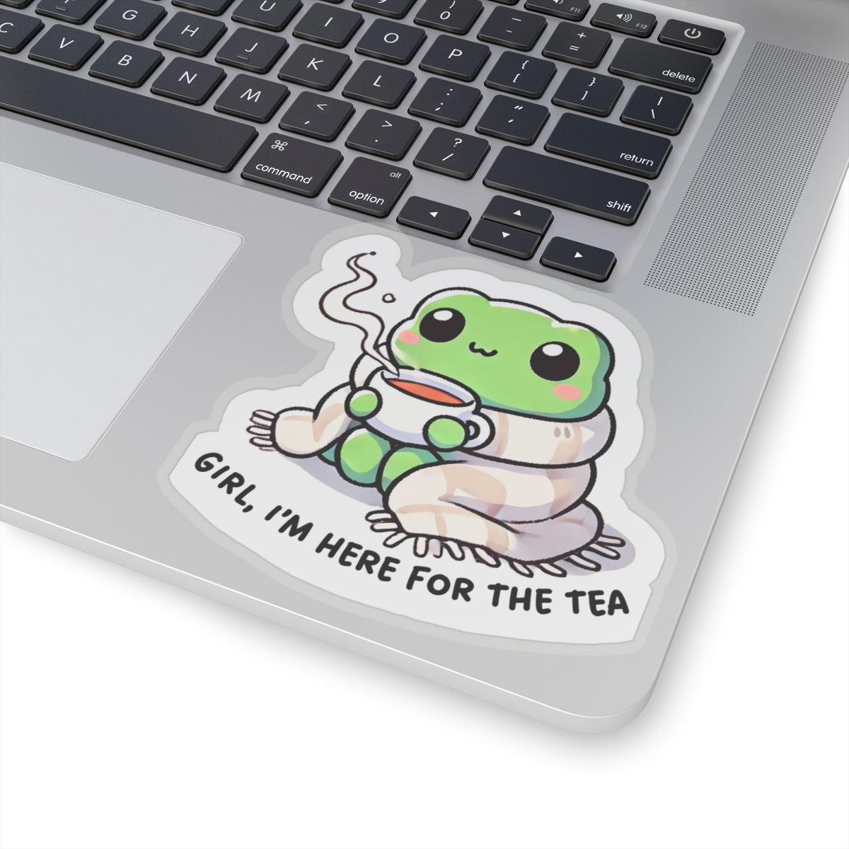 Here for the Tea Cozy Frog Sticker