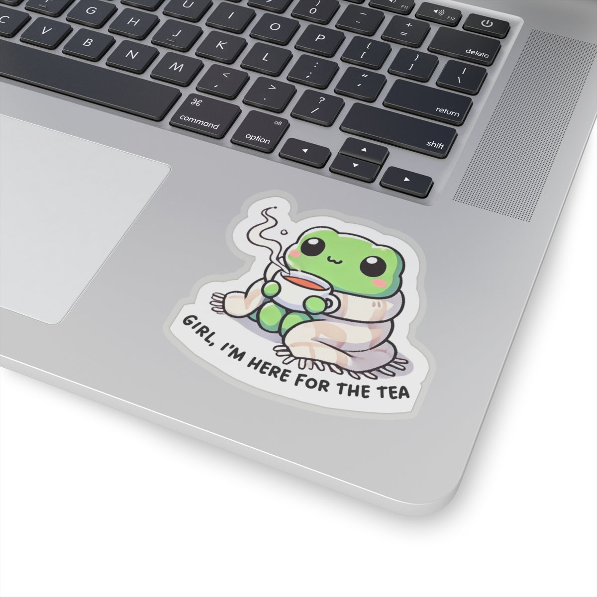 Here for the Tea Cozy Frog Sticker