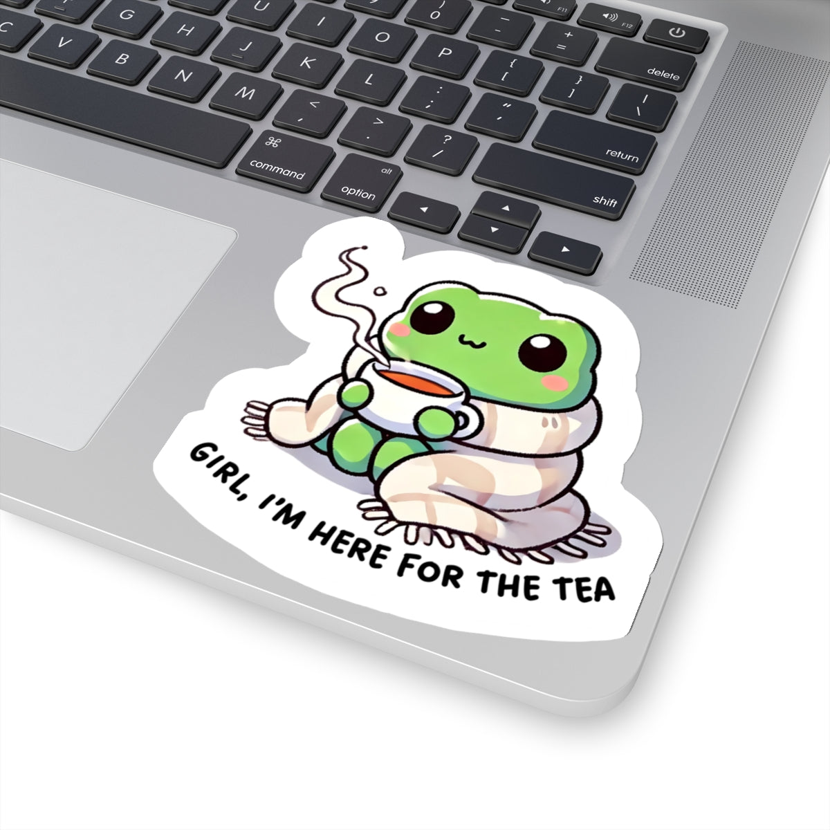 Here for the Tea Cozy Frog Sticker