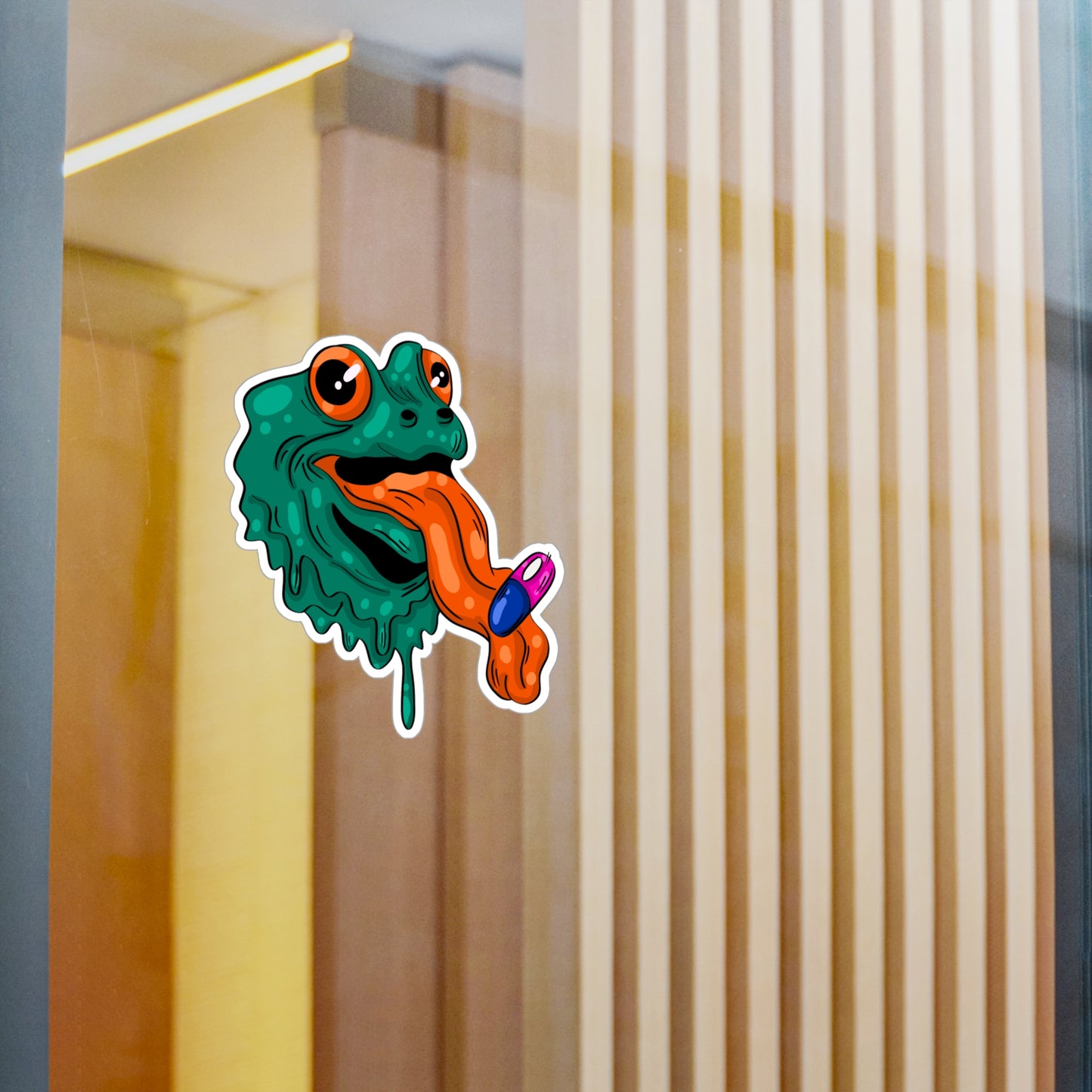 Trippy Frog Pill Sticker