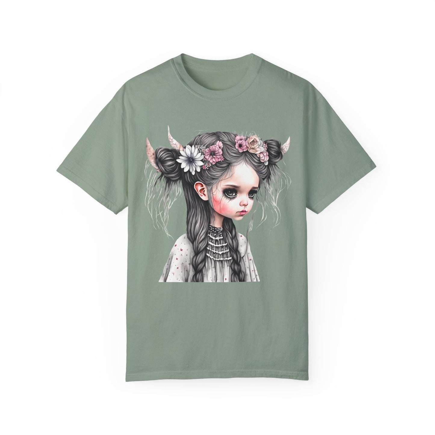 Alternative Girl Art with Horns Unisex T-Shirt