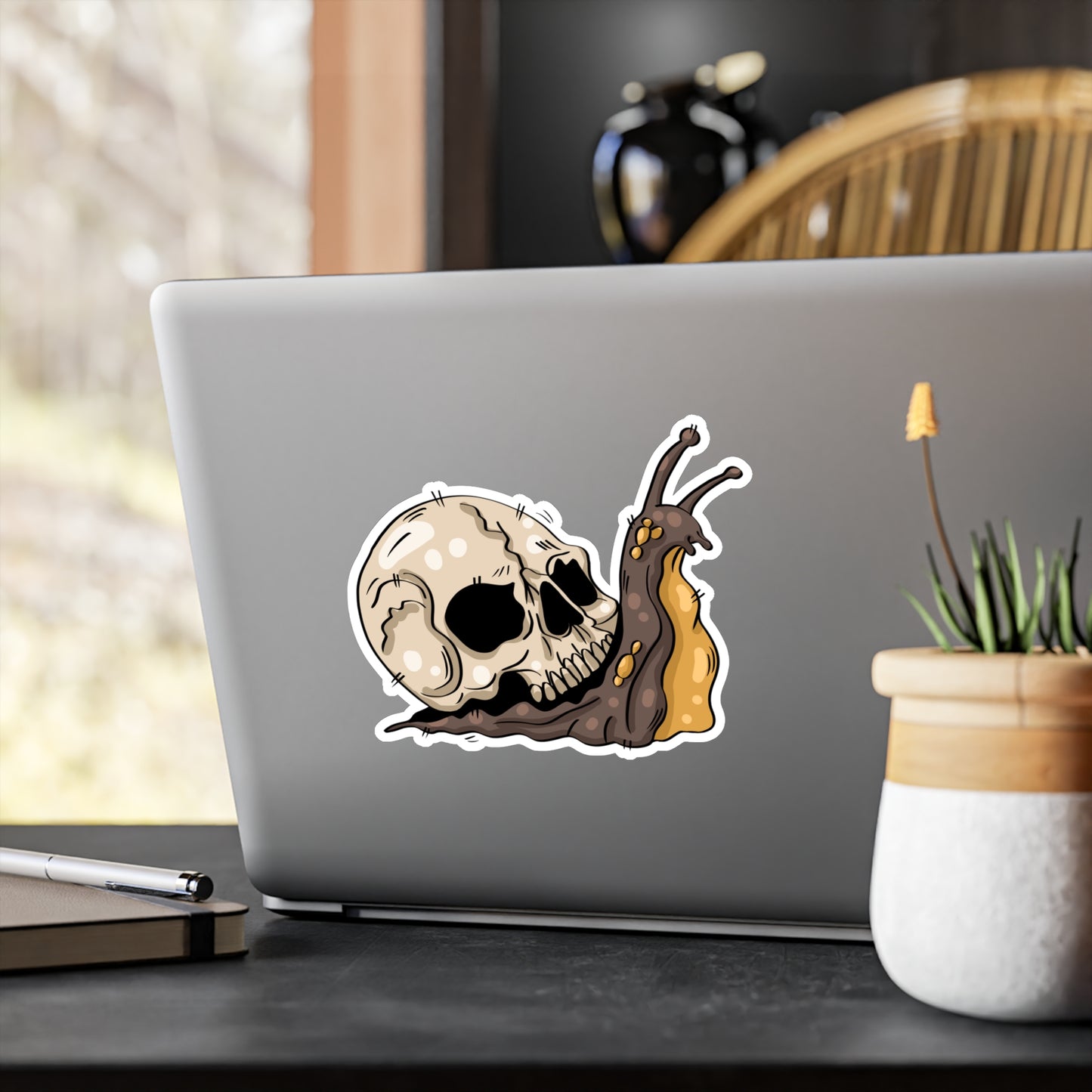 Skull Snail Shell Sticker