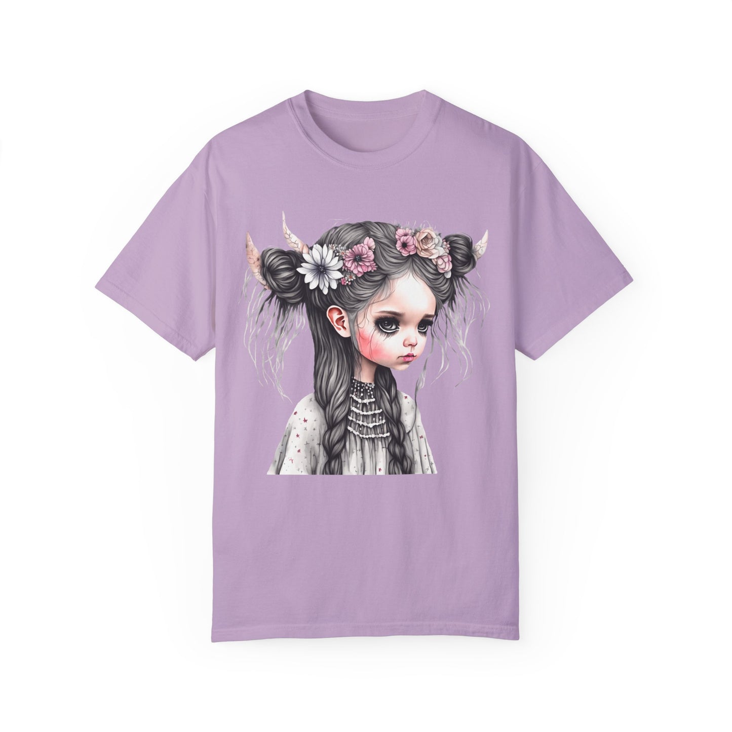 Alternative Girl Art with Horns Unisex T-Shirt