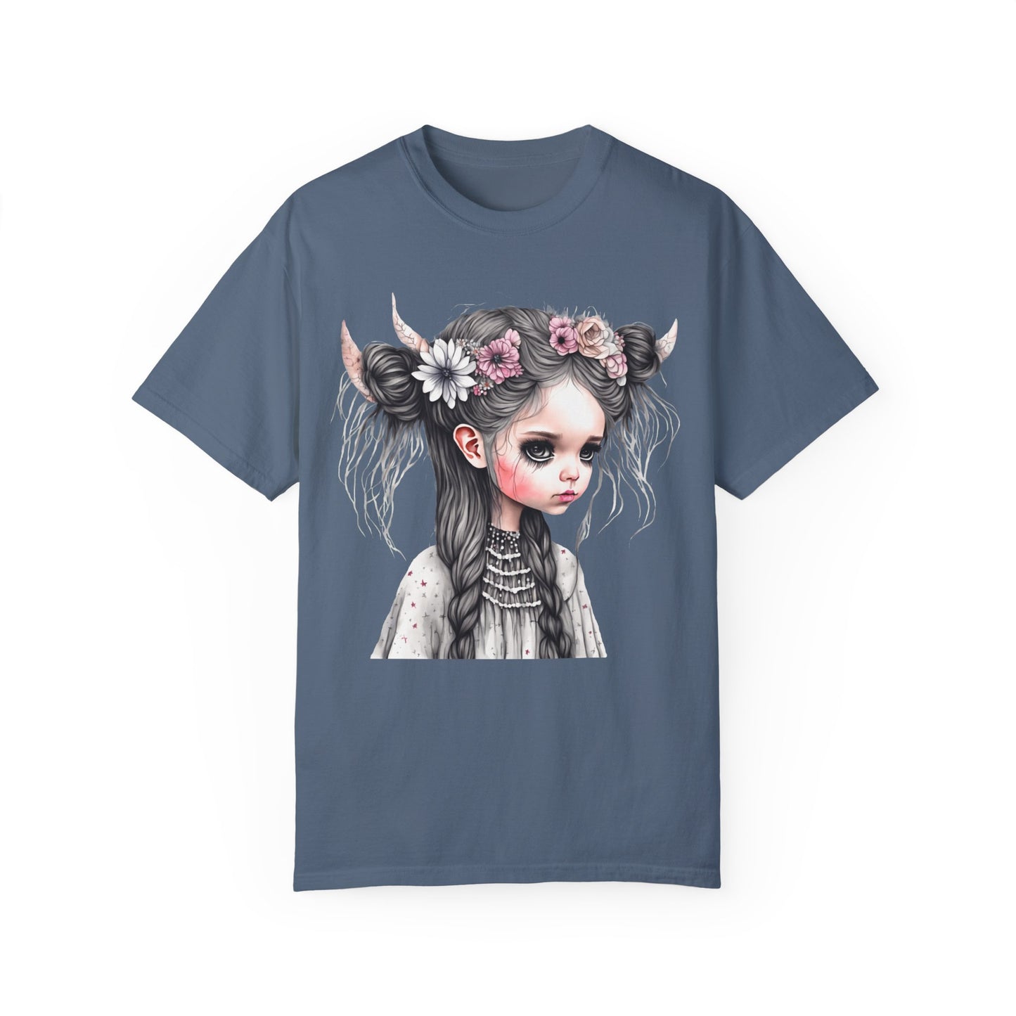 Alternative Girl Art with Horns Unisex T-Shirt