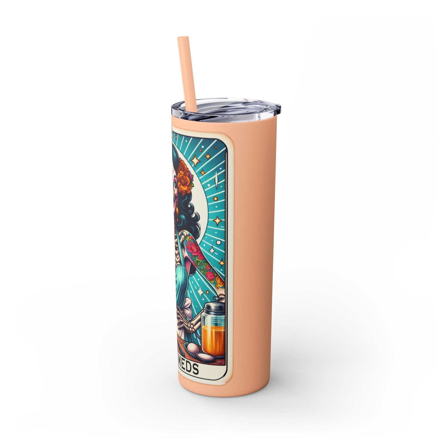 Off My Meds Tarot Tumbler with Straw, 20oz