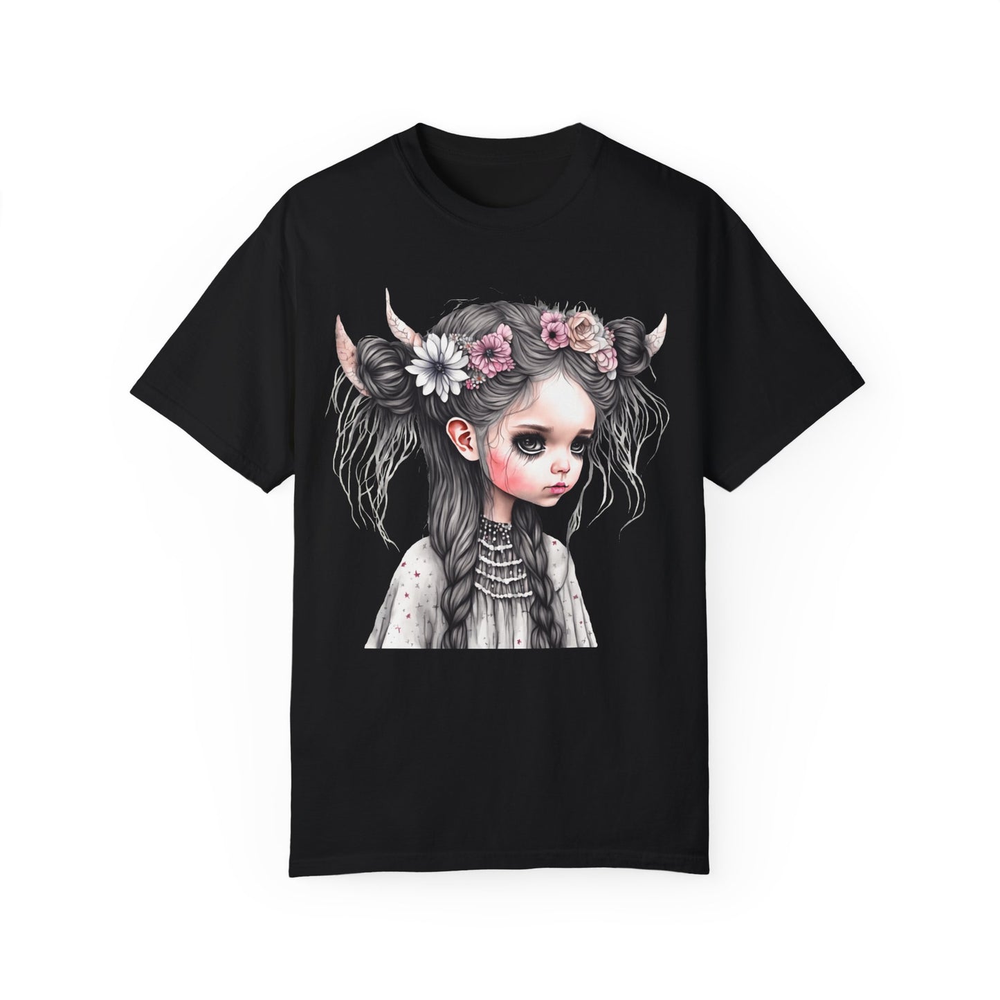 Alternative Girl Art with Horns Unisex T-Shirt