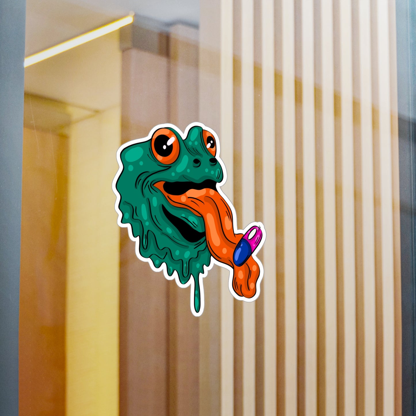 Trippy Frog Pill Sticker