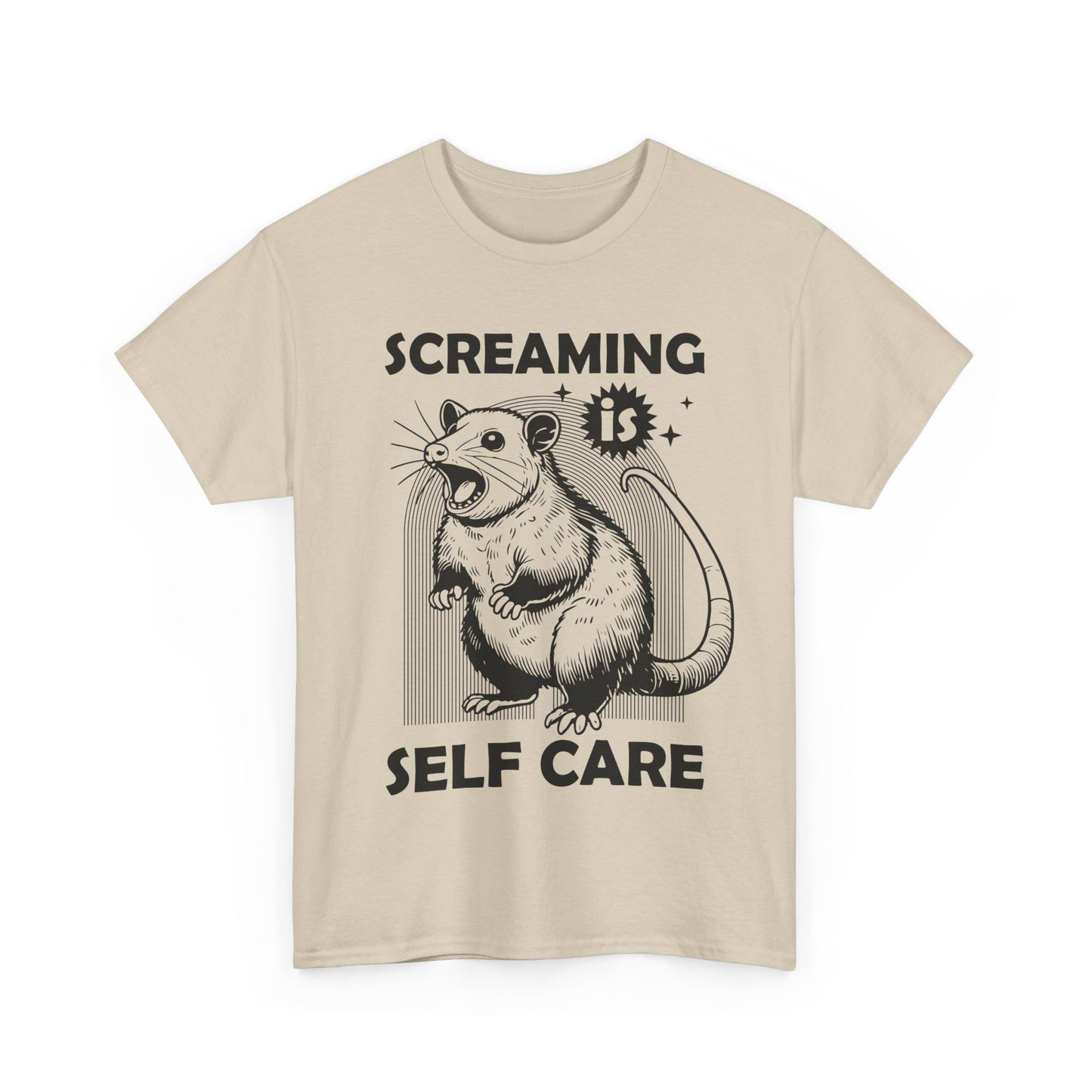 Screaming Is Self Care Funny Possum T-Shirt