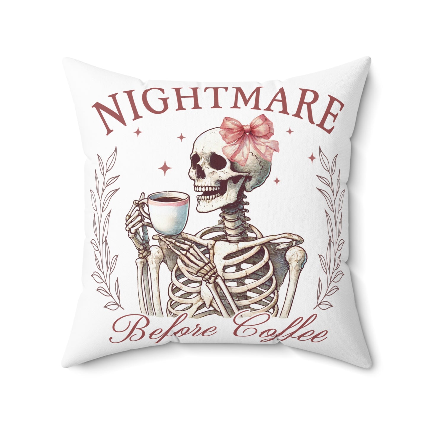 Nightmare Before Coffee Square Pillow