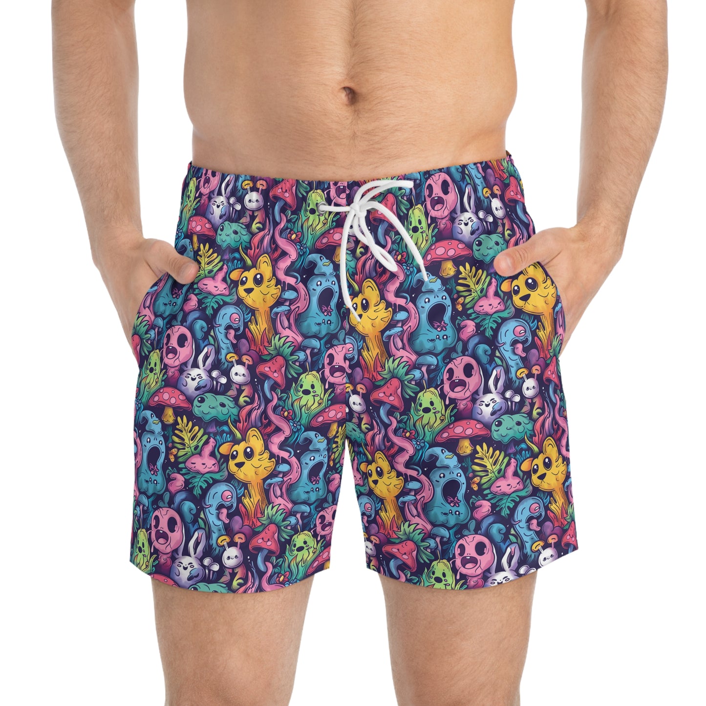 Trippy Kawaii Animal Swim Trunks