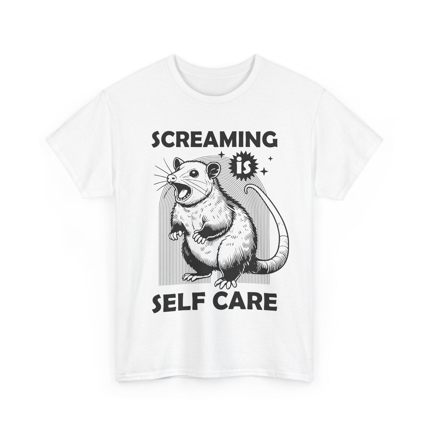 Screaming Is Self Care Funny Possum T-Shirt