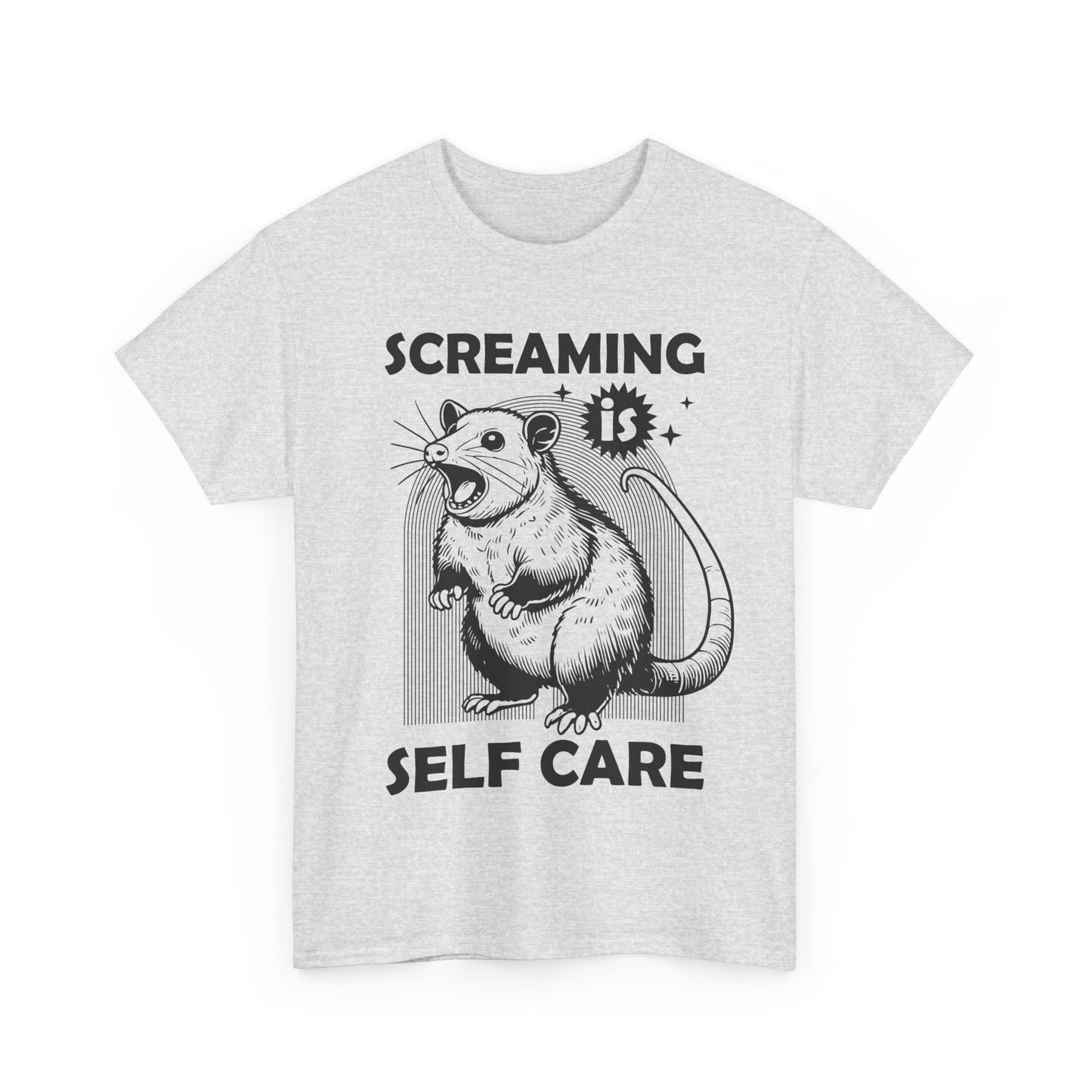 Screaming Is Self Care Funny Possum T-Shirt