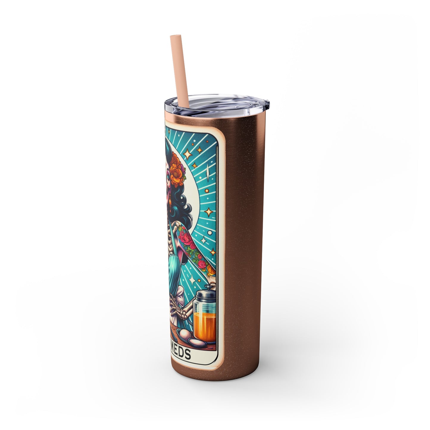 Off My Meds Tarot Tumbler with Straw, 20oz