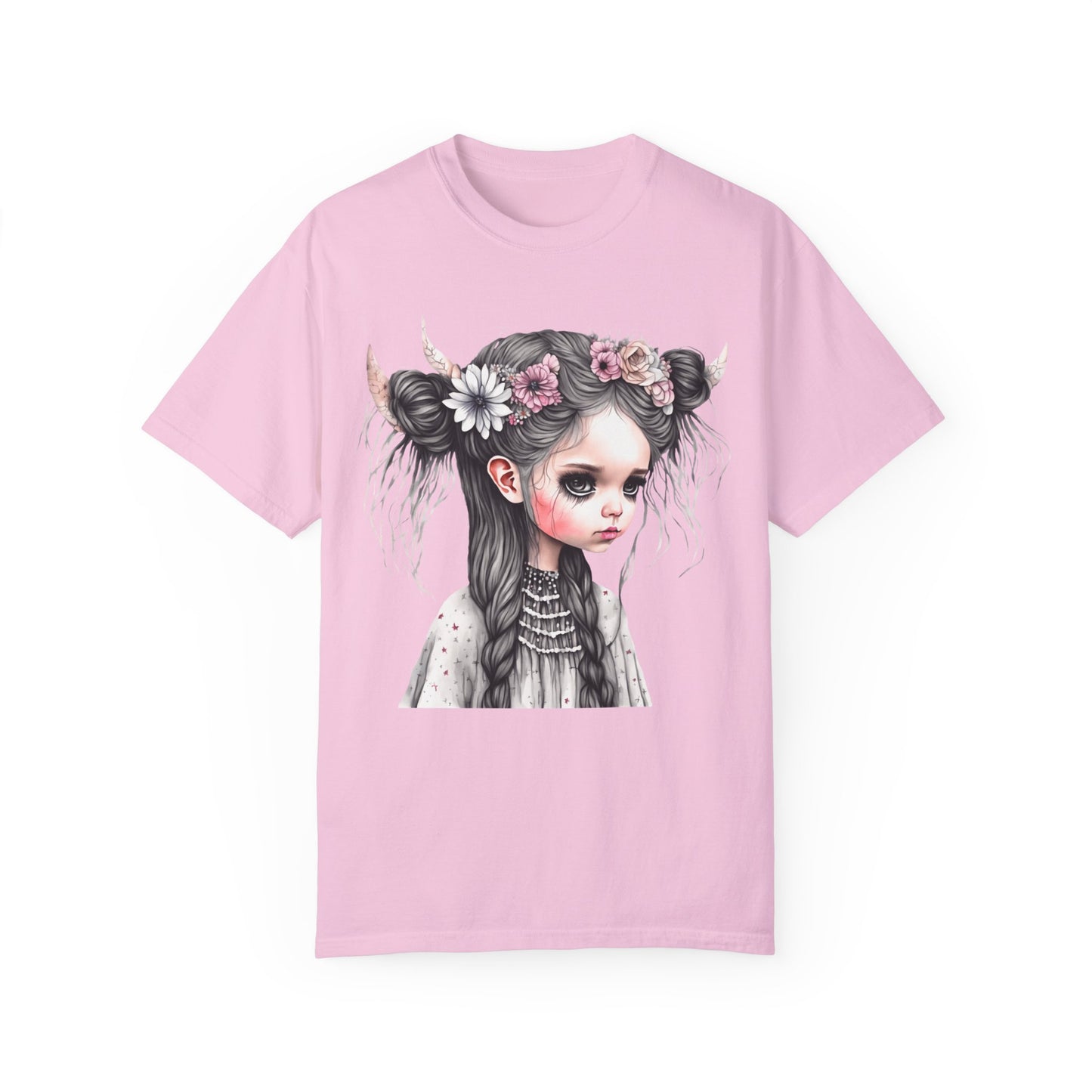 Alternative Girl Art with Horns Unisex T-Shirt