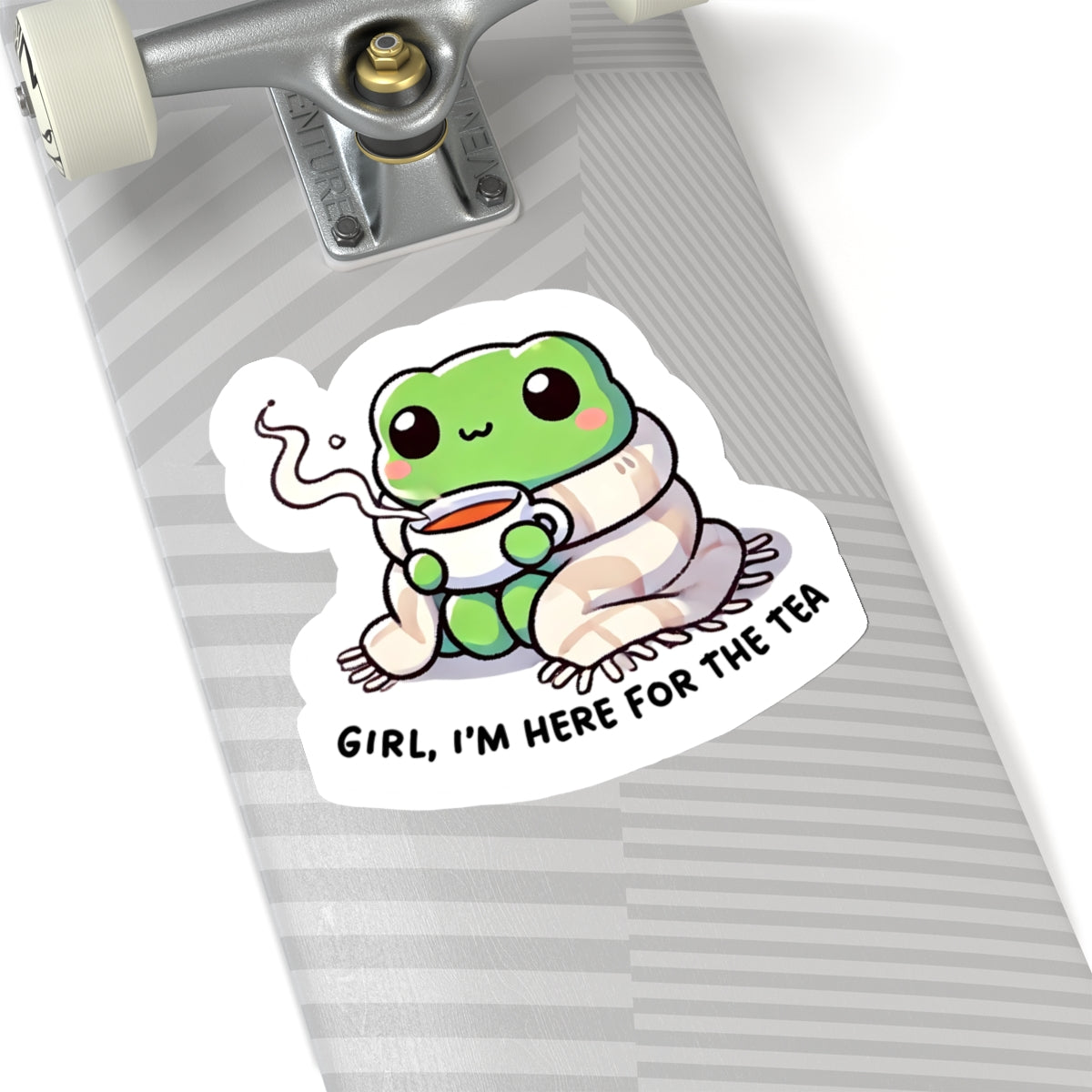 Here for the Tea Cozy Frog Sticker