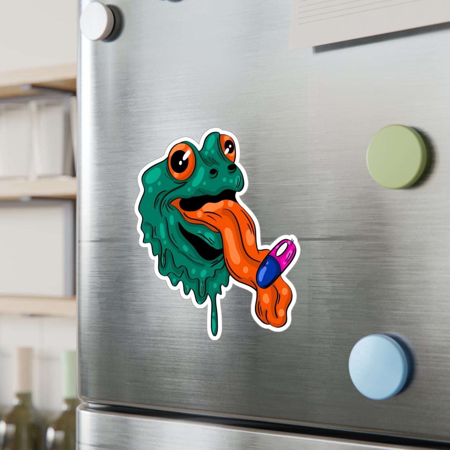 Trippy Frog Pill Sticker