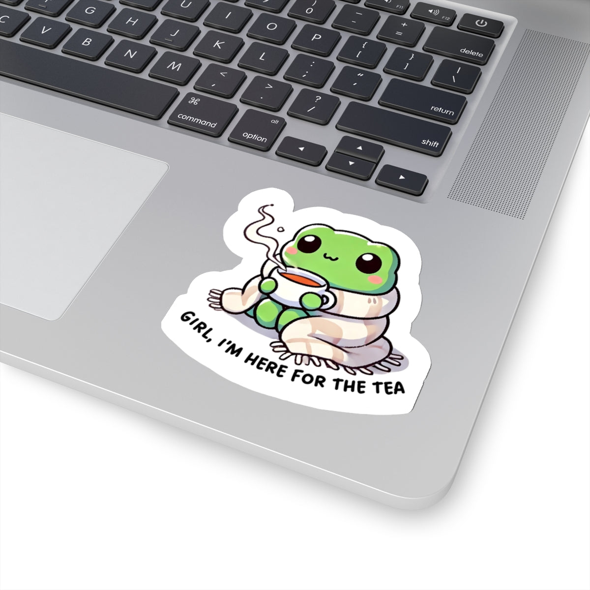 Here for the Tea Cozy Frog Sticker