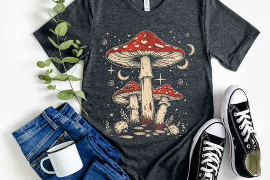 Boho Retro Hippie Mushroom T-Shirt