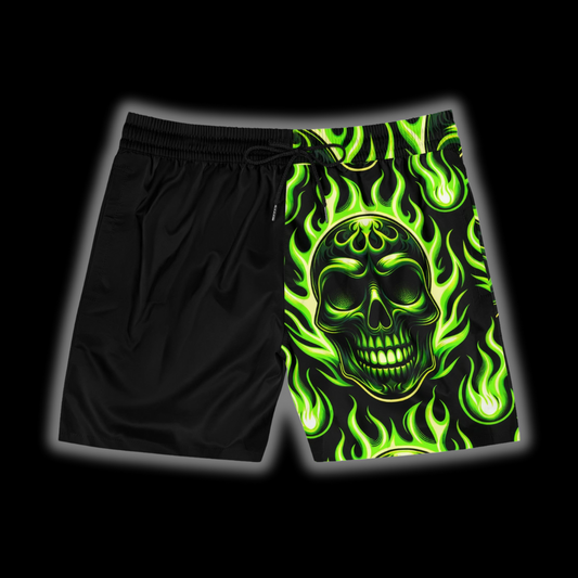 Inferno Skull Mid-Length Swim Trunks