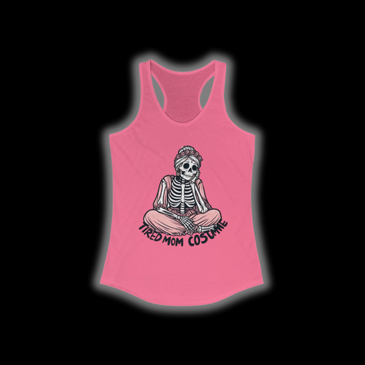 Tired Mom Costume Racerback Tank